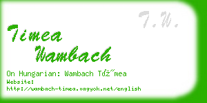 timea wambach business card